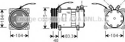 Prasco UVK074 - Компрессор кондиционера autospares.lv