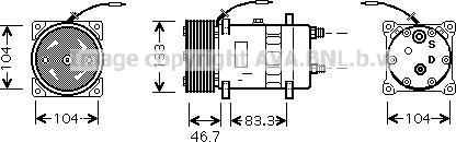 Prasco UVK129 - Компрессор кондиционера autospares.lv