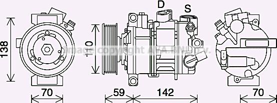 Prasco VNAK401 - Компрессор кондиционера autospares.lv