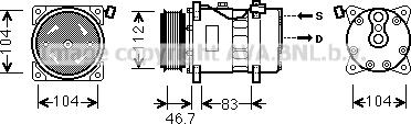 Prasco VNAK288 - Компрессор кондиционера autospares.lv