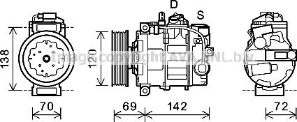 Prasco VNK321 - Компрессор кондиционера autospares.lv