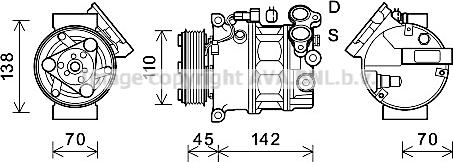 Prasco VOAK192 - Компрессор кондиционера autospares.lv