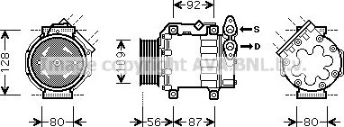 Prasco VOAK188 - Компрессор кондиционера autospares.lv