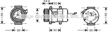 Prasco VOK113 - Компрессор кондиционера autospares.lv