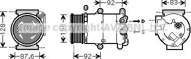 Prasco VOK184 - Компрессор кондиционера autospares.lv