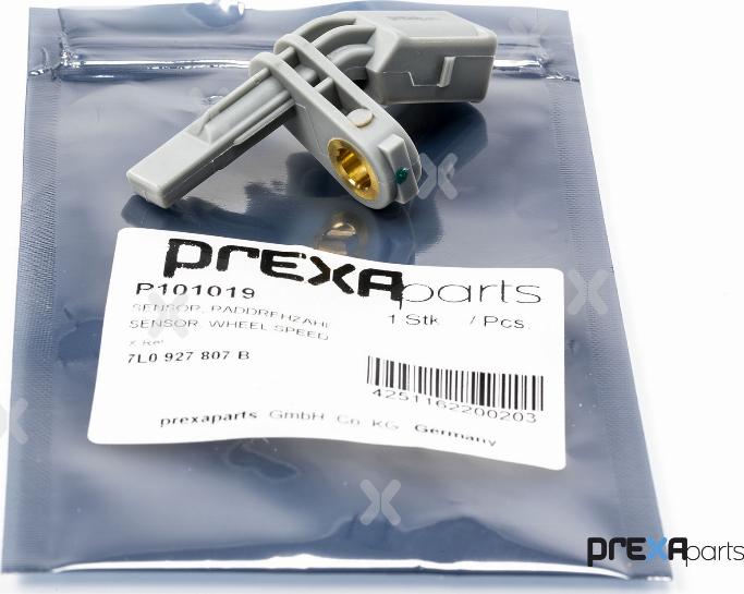 PREXAparts P101019 - Датчик ABS, частота вращения колеса autospares.lv