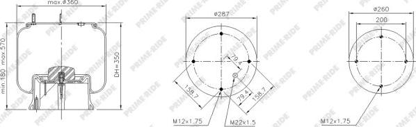 Prime-Ride 1R14-855 - Кожух пневматической рессоры autospares.lv