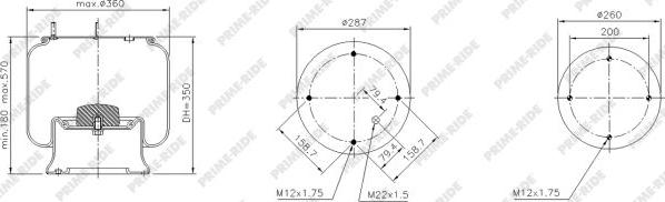 Prime-Ride 1R14-716 - Кожух пневматической рессоры autospares.lv