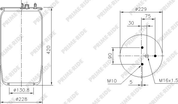 Prime-Ride 1R11-842 - Кожух пневматической рессоры autospares.lv