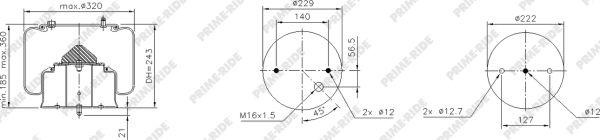 Prime-Ride 1R12-814 - Кожух пневматической рессоры autospares.lv