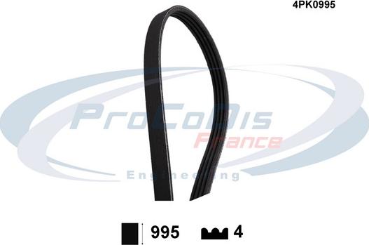 Procodis France 4PK0995 - Поликлиновой ремень autospares.lv