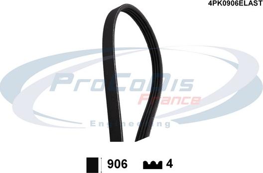 Procodis France 4PK0906ELAST - Поликлиновой ремень autospares.lv