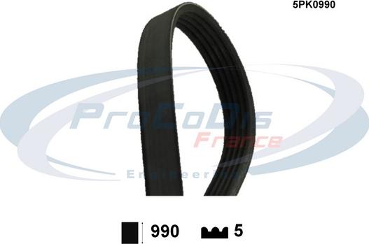 Procodis France 5PK0990 - Поликлиновой ремень autospares.lv