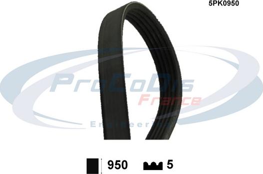 Procodis France 5PK0950 - Поликлиновой ремень autospares.lv