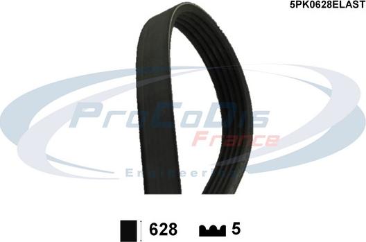 Procodis France 5PK0628ELAST - Поликлиновой ремень autospares.lv