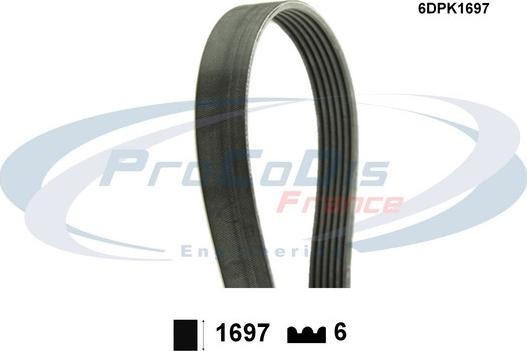 Procodis France 6DPK1697 - Поликлиновой ремень autospares.lv