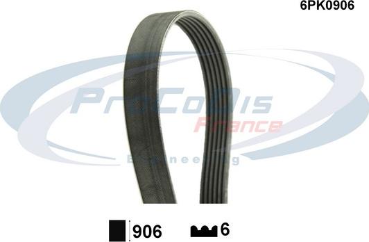 Procodis France 6PK0906 - Поликлиновой ремень autospares.lv