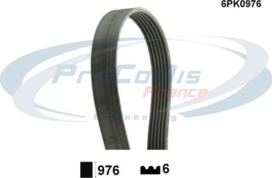 Procodis France 6PK0976 - Поликлиновой ремень autospares.lv