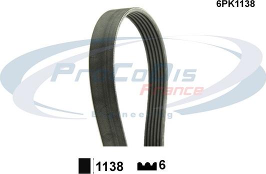 Procodis France 6PK1138 - Поликлиновой ремень autospares.lv