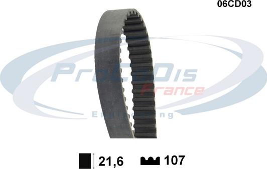 Procodis France 06CD03 - Зубчатый ремень ГРМ autospares.lv