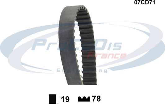 Procodis France 07CD71 - Зубчатый ремень ГРМ autospares.lv