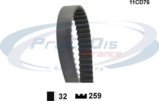 Procodis France 11CD76 - Зубчатый ремень ГРМ autospares.lv