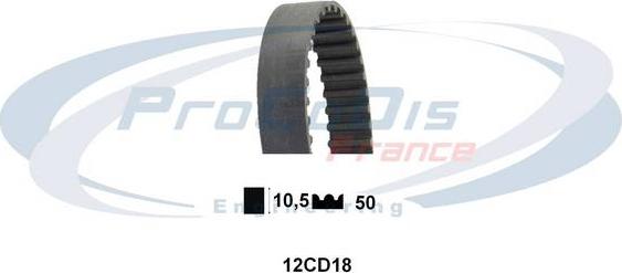 Procodis France 12CD18 - Зубчатый ремень ГРМ autospares.lv