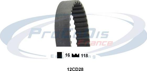 Procodis France 12CD28 - Зубчатый ремень ГРМ autospares.lv