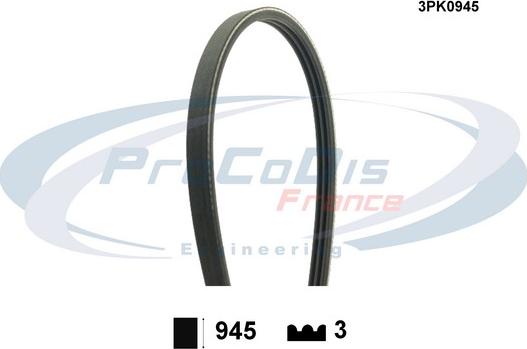 Procodis France 3PK0945 - Поликлиновой ремень autospares.lv