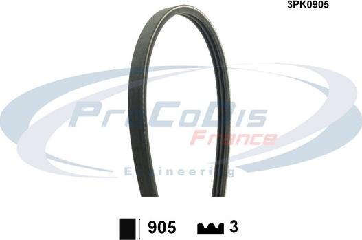 Procodis France 3PK0905 - Поликлиновой ремень autospares.lv