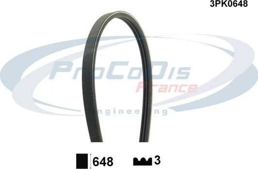 Procodis France 3PK0648 - Поликлиновой ремень autospares.lv