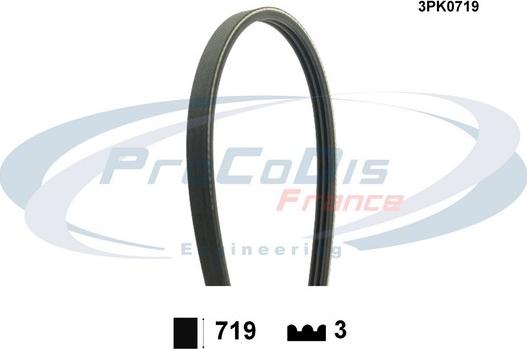 Procodis France 3PK0719 - Поликлиновой ремень autospares.lv