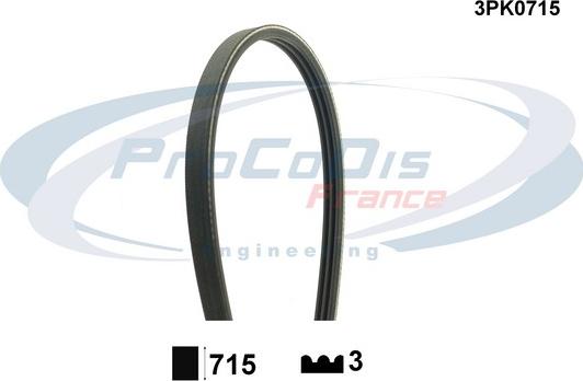 Procodis France 3PK0715 - Поликлиновой ремень autospares.lv