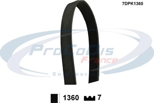 Procodis France 7DPK1360 - Поликлиновой ремень autospares.lv