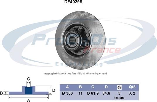 Procodis France DF4029R - Тормозной диск autospares.lv