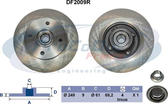 Procodis France DF2009R - Тормозной диск autospares.lv