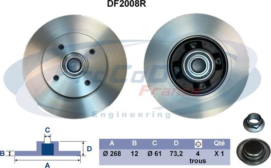 Procodis France DF2008R - Тормозной диск autospares.lv