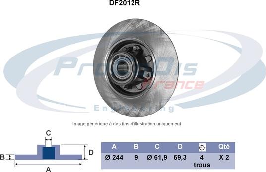 Procodis France DF2012R - Тормозной диск autospares.lv