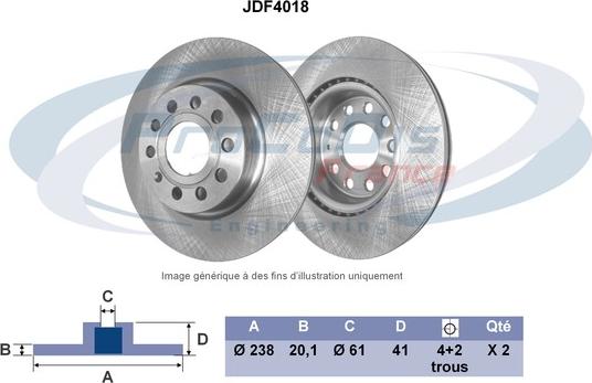 Procodis France JDF4018 - Тормозной диск autospares.lv
