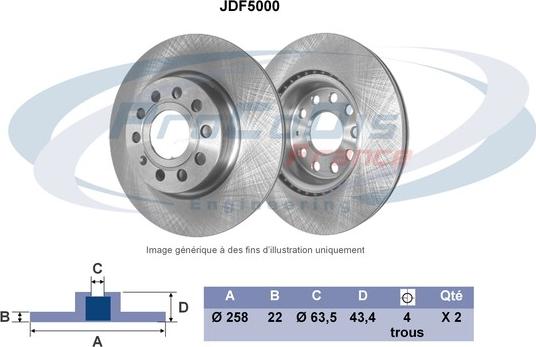 Procodis France JDF5000 - Тормозной диск autospares.lv