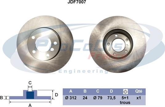 Procodis France JDF7007 - Тормозной диск autospares.lv