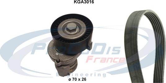 Procodis France KGA3016 - Поликлиновый ременный комплект autospares.lv