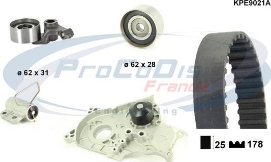 Procodis France KPE9021A - Водяной насос + комплект зубчатого ремня ГРМ autospares.lv