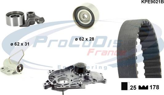 Procodis France KPE9021B - Водяной насос + комплект зубчатого ремня ГРМ autospares.lv