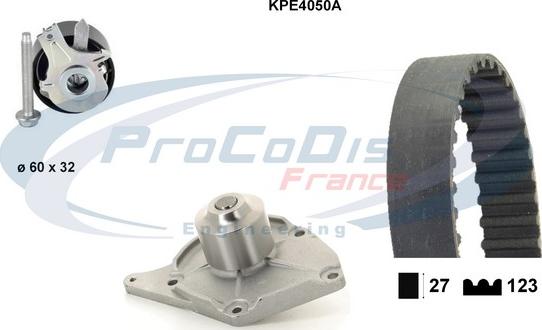 Procodis France KPE4050A - Водяной насос + комплект зубчатого ремня ГРМ autospares.lv