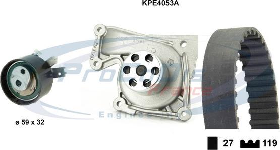 Procodis France KPE4053A - Водяной насос + комплект зубчатого ремня ГРМ autospares.lv