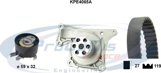 Procodis France KPE4065A - Водяной насос + комплект зубчатого ремня ГРМ autospares.lv