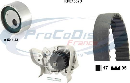 Procodis France KPE4002D - Водяной насос + комплект зубчатого ремня ГРМ autospares.lv