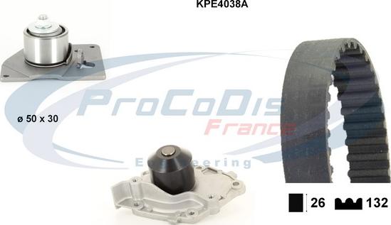 Procodis France KPE4038A - Водяной насос + комплект зубчатого ремня ГРМ autospares.lv