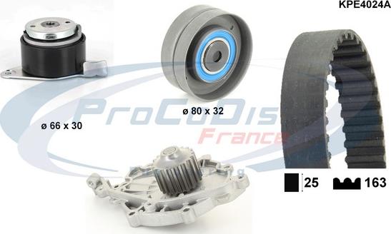 Procodis France KPE4024A - Водяной насос + комплект зубчатого ремня ГРМ autospares.lv